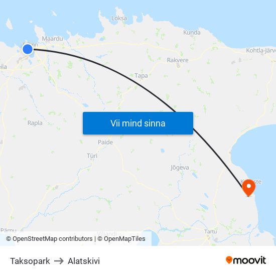Taksopark to Alatskivi map
