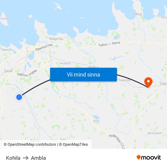 Kohila to Ambla map