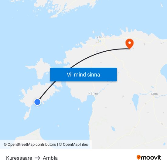 Kuressaare to Ambla map