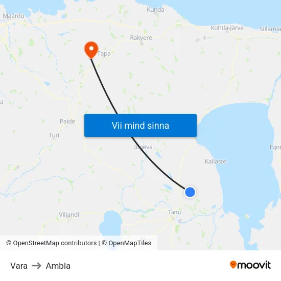 Vara to Ambla map