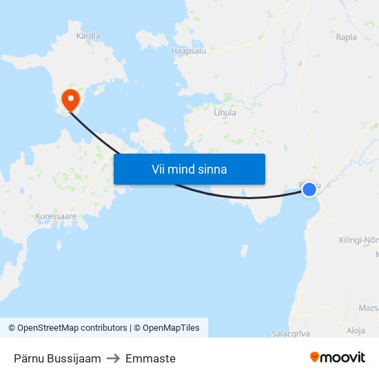 Pärnu Bussijaam to Emmaste map