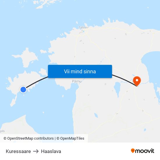 Kuressaare to Haaslava map