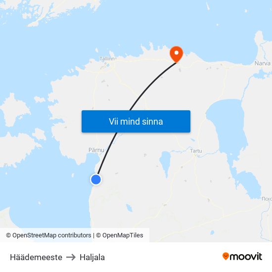 Häädemeeste to Haljala map