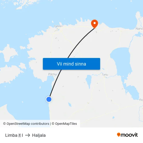 LimbaI to Haljala map