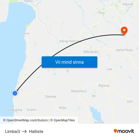 LimbaI to Halliste map