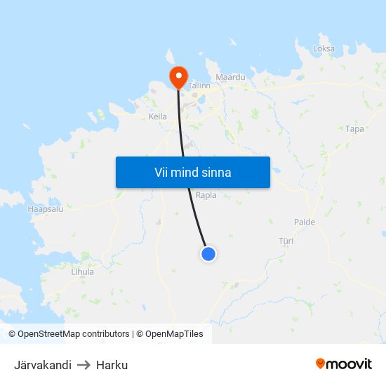 Järvakandi to Harku map