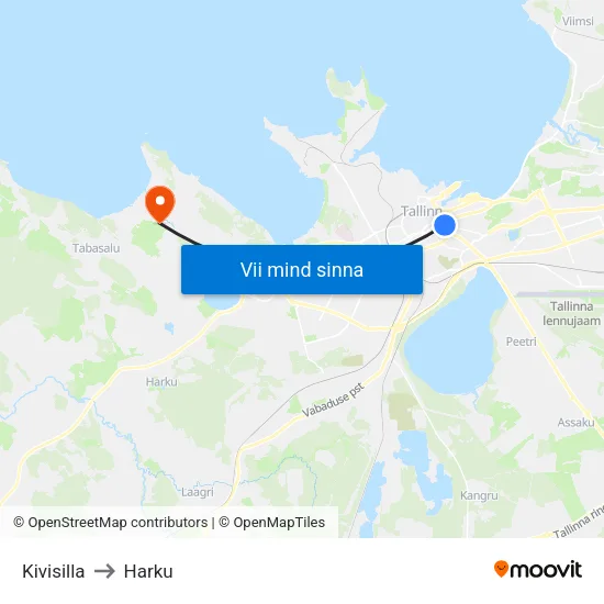Kivisilla to Harku map