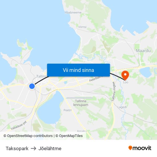 Taksopark to Jõelähtme map