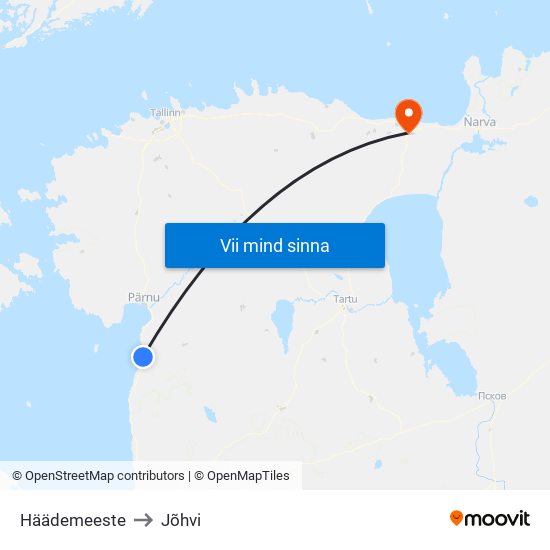 Häädemeeste to Jõhvi map