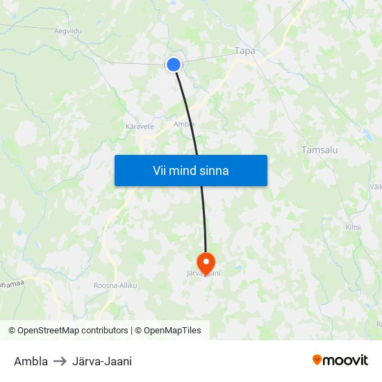 Ambla to Järva-Jaani map