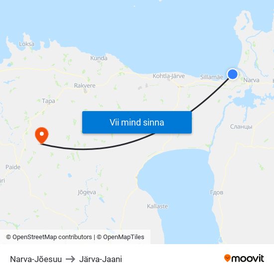 Narva-Jõesuu to Järva-Jaani map