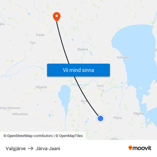 Valgjärve to Järva-Jaani map