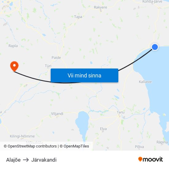 Alajõe to Järvakandi map