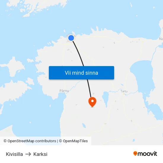 Kivisilla to Karksi map