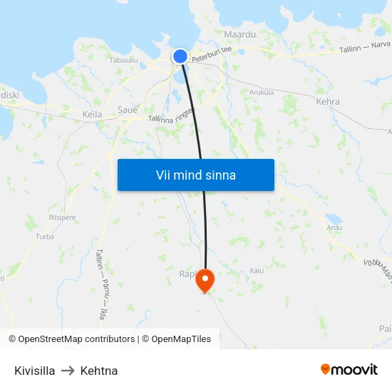 Kivisilla to Kehtna map