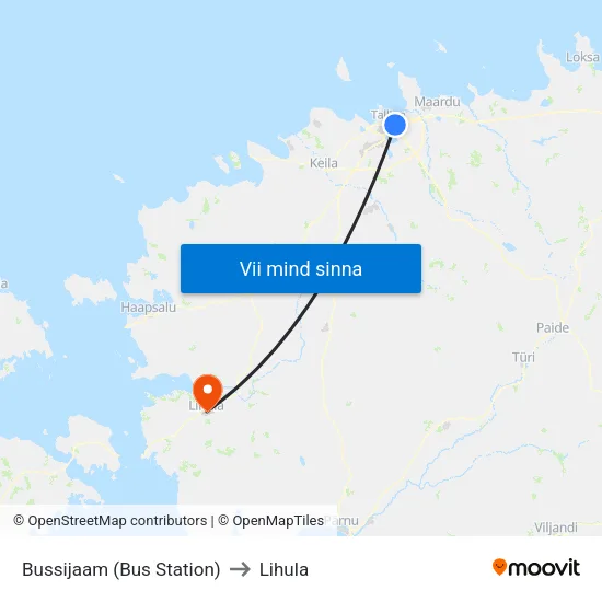 Bussijaam (Bus Station) to Lihula map