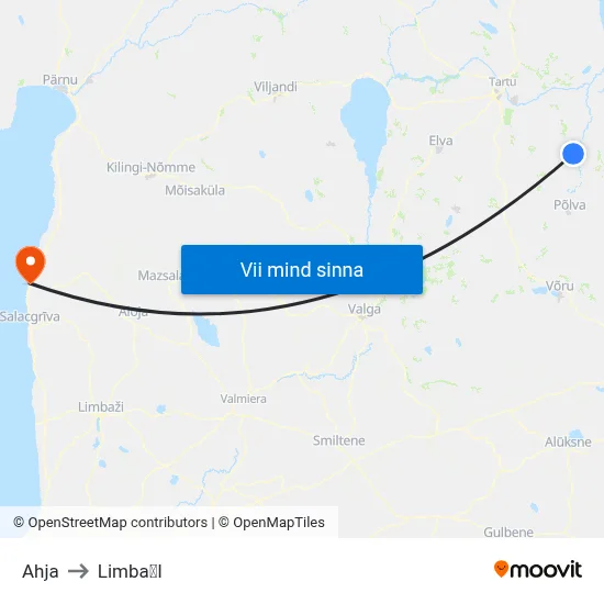 Ahja to LimbaI map