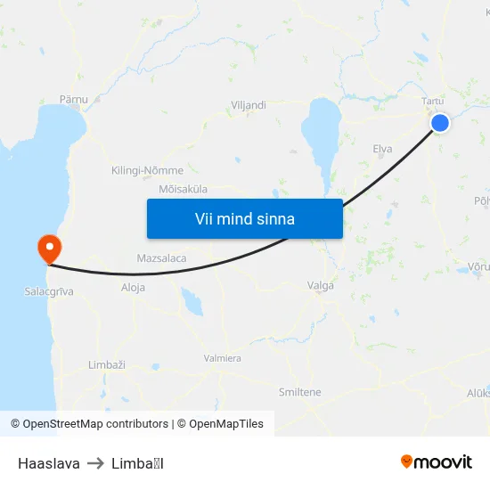 Haaslava to LimbaI map