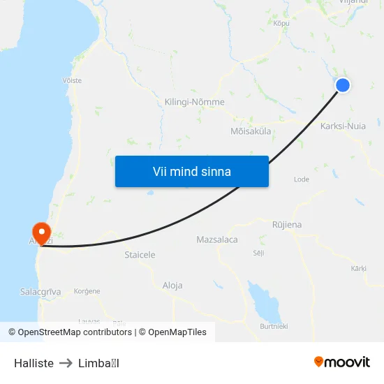 Halliste to LimbaI map