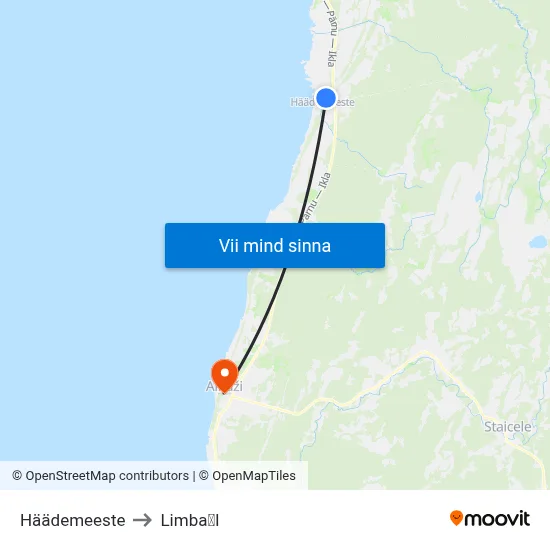 Häädemeeste to LimbaI map