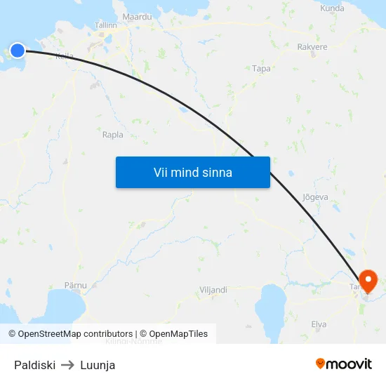 Paldiski to Luunja map