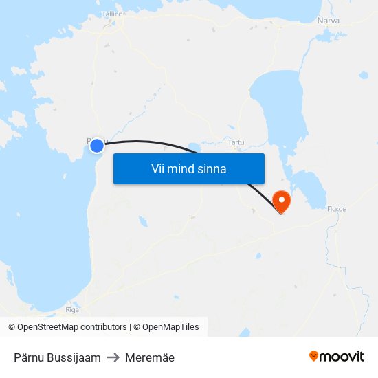 Pärnu Bussijaam to Meremäe map