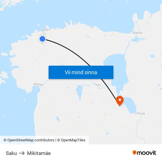 Saku to Mikitamäe map