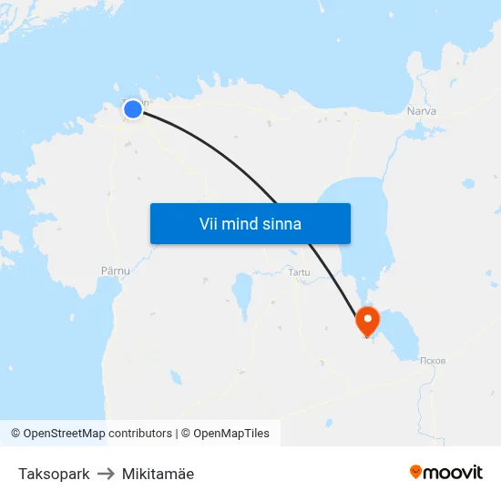 Taksopark to Mikitamäe map