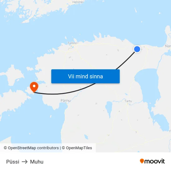 Püssi to Muhu map