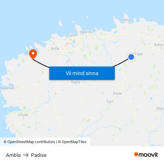 Ambla to Padise map