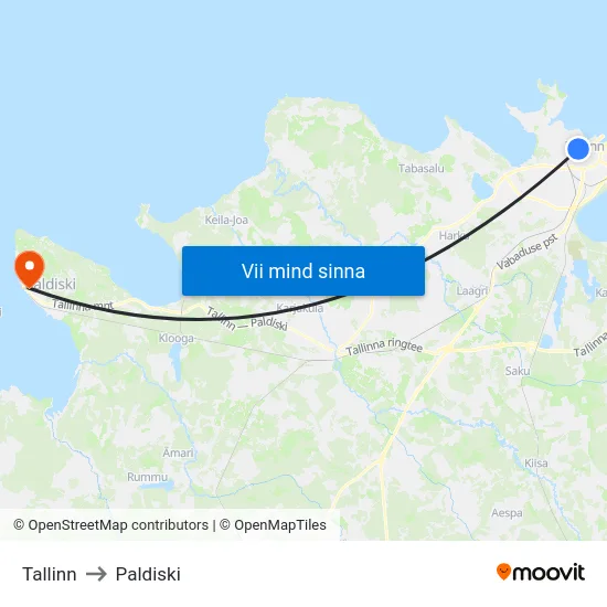 Tallinn to Paldiski map