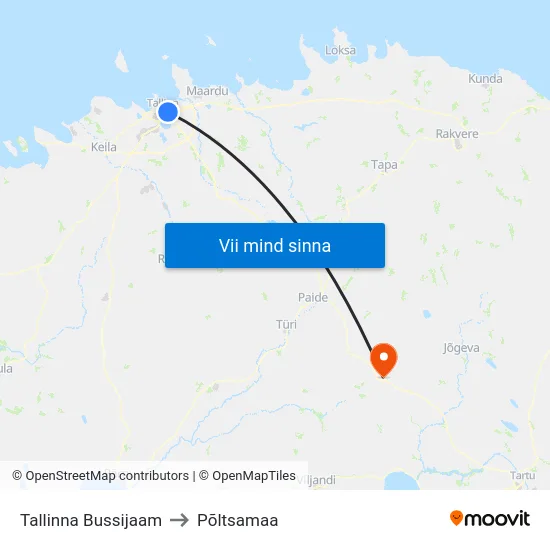 Tallinna Bussijaam to Põltsamaa map