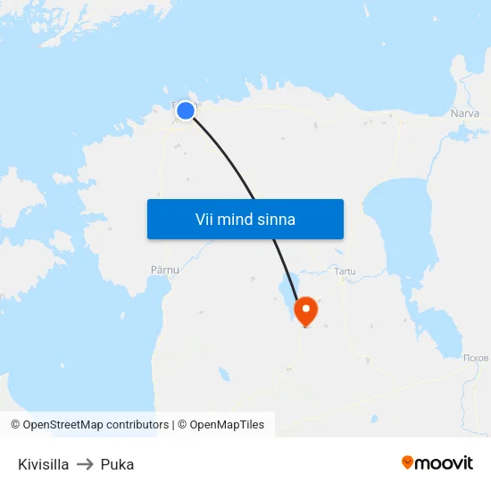 Kivisilla to Puka map