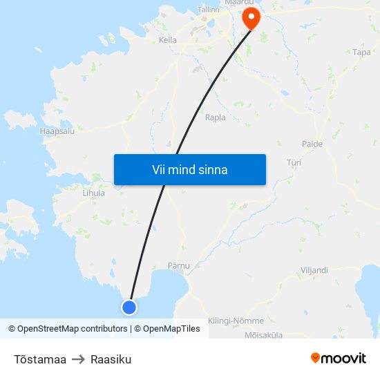 Tõstamaa to Raasiku map