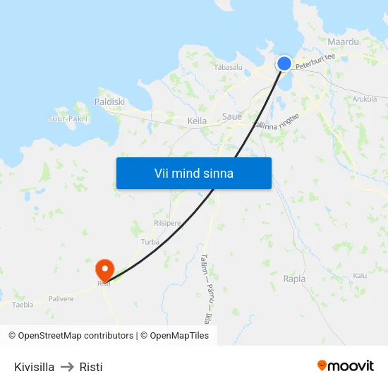 Kivisilla to Risti map
