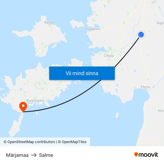 Märjamaa to Salme map