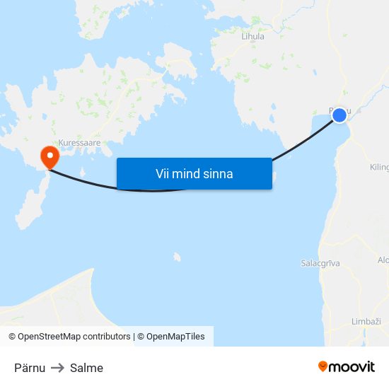 Pärnu to Salme map