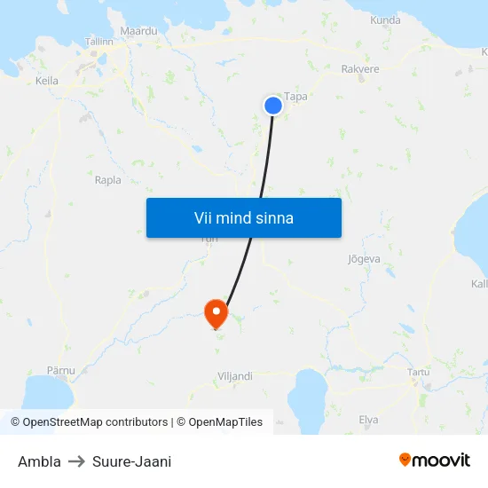 Ambla to Suure-Jaani map