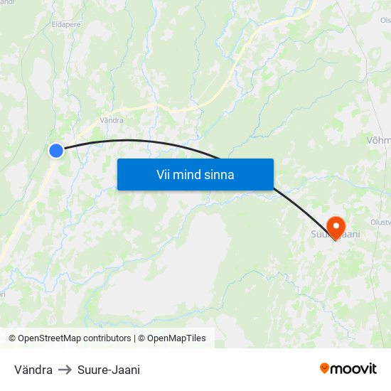 Vändra to Suure-Jaani map