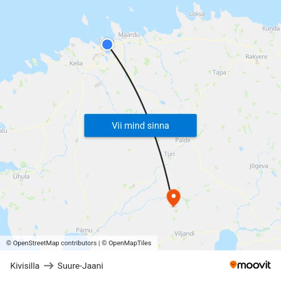 Kivisilla to Suure-Jaani map