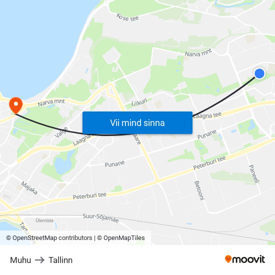 Muhu to Tallinn map