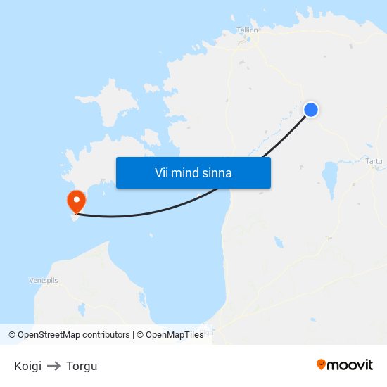 Koigi to Torgu map