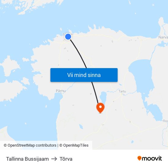 Tallinna Bussijaam to Tõrva map