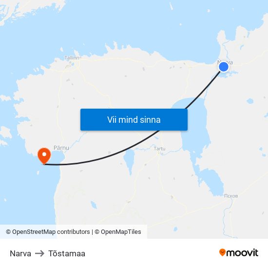 Narva to Tõstamaa map