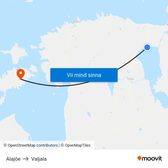 Alajõe to Valjala map