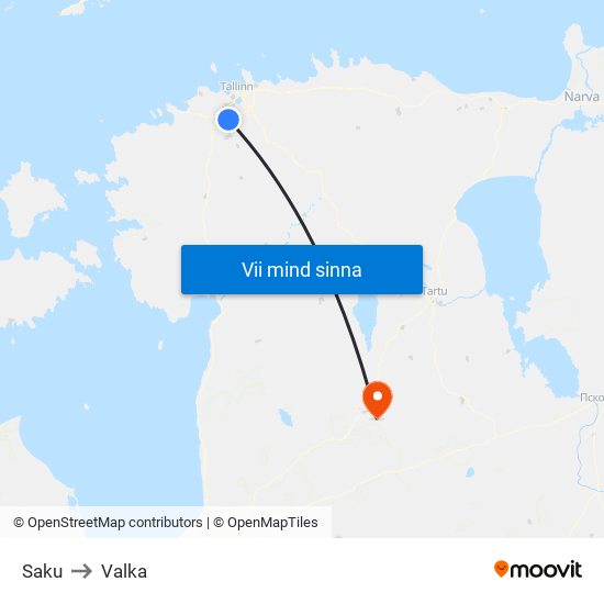 Saku to Valka map