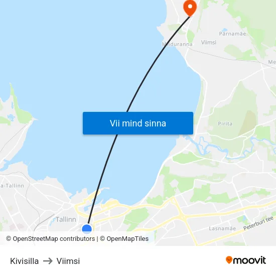 Kivisilla to Viimsi map