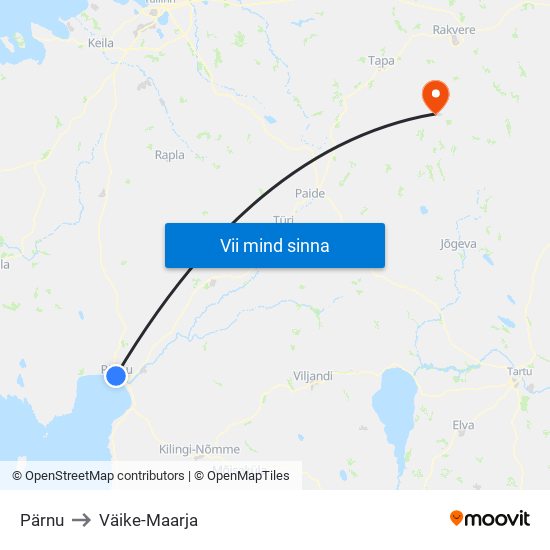 Pärnu to Väike-Maarja map