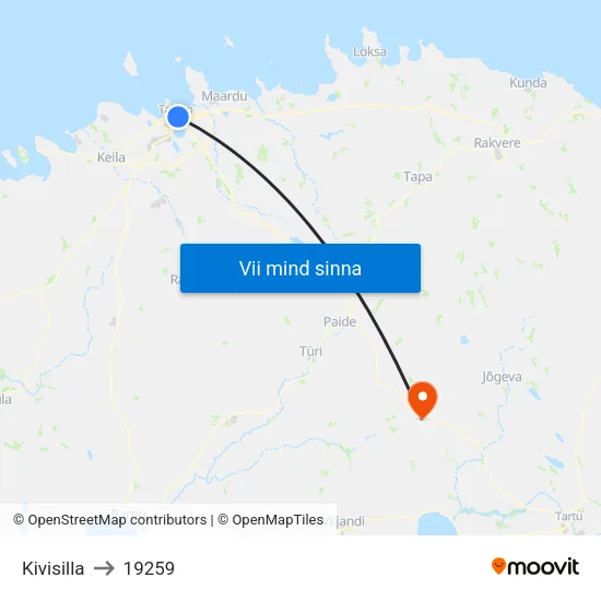 Kivisilla to 19259 map