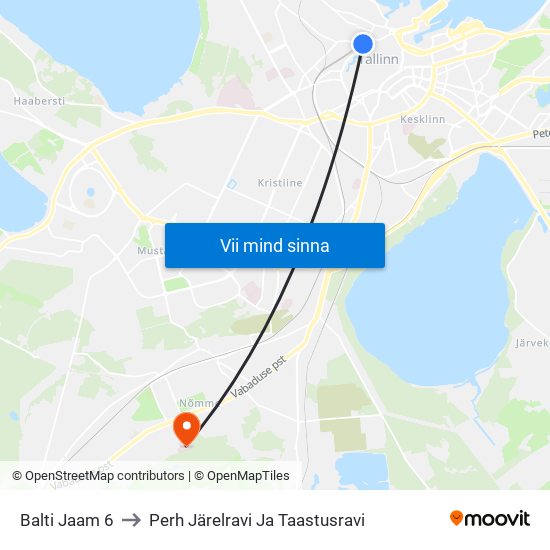 Balti Jaam 6 to Perh Järelravi Ja Taastusravi map